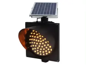 High Brightness 200mm/300mm Yellow Flashing Warning Solar Traffic Lights