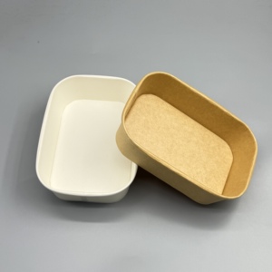 Bol à salade en papier kraft de haute qualité, simple ou double paroi, revêtement PE/PLA, imprimé OEM, jetable, pour plats à emporter - Product Image 1