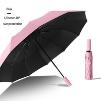 Parapluie Automatique Robuste à 12 Baleines, Coupe-Vent, Double Tissage, Grand Parapluie Pliant, Cadeau d'Affaires, Logo Personnalisé, Prix Usine