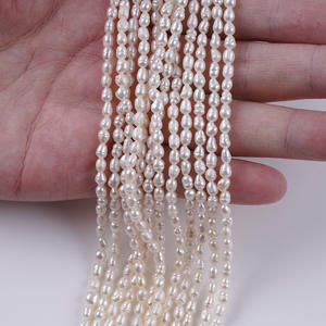 3-4mm Small Baroque Double-Sided <b>Loose</b> Freshwater <b>Pearl</b> Necklace with Light Straight Hole Natural Irregularly Shaped Accessories - Product Image 3