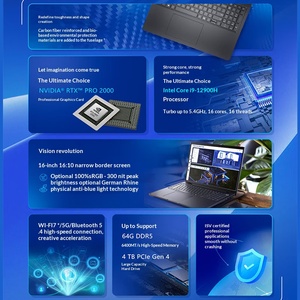 Pour <span class=keywords><strong>Pro</strong></span> Max Station de travail mobile graphique 16 pouces Ordinateur portable IA Ultra 9-285H/16GB/1TB/RTX Pro2000 8G 1920x1200 USB-C - Product Image 4