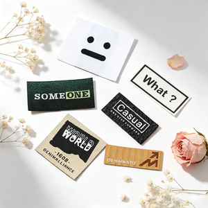 Sewable Custom Woven Fabric Labels For Apparel Custom Brand Logo Mark <b>Tags</b> Customized <b>Name</b> <b>Tags</b> For Clothing Brand & Hats - Product Image 4