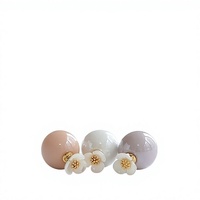 ED472-Doppelseitige Feminine Ohrstecker aus 925 Sterling Silber, Blumen-Ohrringe, Vielseitiges Accessoire für Damen