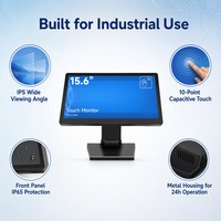 Monitor Táctil Industrial de 15.6 Pulgadas con Pantalla Táctil Capacitiva IPS de 10 Puntos para Terminales POS y Control Industrial, Personalización OEM ODM