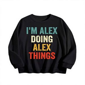 Felpa girocollo autunnale 240g vestibilità ampia con stampa frontale personalizzata unisex traspirante morbida POD spedizione locale USA - Product Image 1