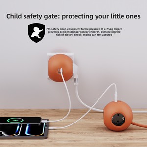 Multiprise à norme européenne la plus vendue sur <span class=keywords><strong>Amazon</strong></span>, design sphérique, multi-prises, chargement USB, conforme aux normes européennes (modèle E31E32) - Product Image 2