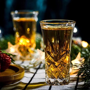 Venta caliente 2 Oz Gafas de cristal sin plomo Base pesada Vaso de chupito con borde dorado Vasos líquidos cordiales para Tequila - Product Image 6