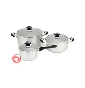 6 pieces houseware and kitchenware stainless steel cooking pot set and pans hotpot food warmer casserole sauce pan pot