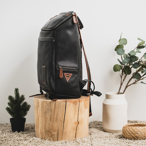 Men's <b>Backpack</b> Black <b>Brown</b> 36-55L Interior Zipper Pocket Leisure Travel Detachable Straps Solid Color Spring 2025 - Product Image 3