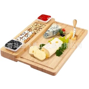 Plateau à fromage en bambou 39 cm, planche à charcuterie en bois pour servir lors de fêtes, avec outils à fromage - Product Image 2