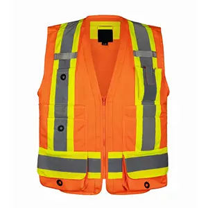 construction vest gilet de securite two-tone Safety Vest high visibility clothing workwear hi vis vest worksafety OEM Back X