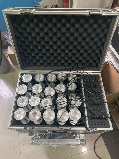 20pcs 10W LED Mini Magnetic Pin Spot Light with Remote Control & Case, Wireless Zoom for DJ Wedding Event
