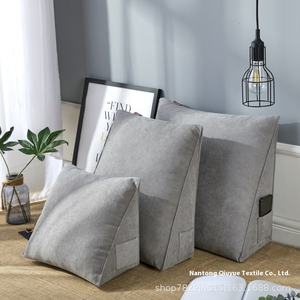 Coussin de lit moderne avec support dorsal à mémoire de forme, personnalisable, housse en polyester 200TC, rembourrage en coton PP, motif uni, pour salon - Product Image 2