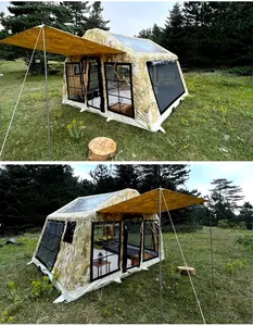 Qibu Camping Aufblasbares Zelt Schnelle Montage Tragbare Familie Einfache Einrichtung Luftrohr rahmen Oxford Großes Kabinen zelt