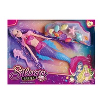 Poupée Princesse Sirène en Cristal 3D de 11,5 Pouces avec Yeux Réalistes, en Plastique, Modèle Gonflable Unisexe, Jouet de la Série Mode, Cadeau