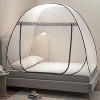 Moustiquaire de yourte mongole de classe A, cryptée, pour chambre à coucher, sans installation, pliable, 1,5 m, avec fond complet anti-chute 1,8 m, 2 m