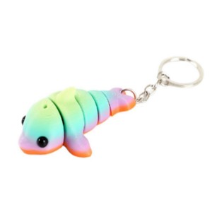 Porte-clés en plastique coloré imprimé en 3D Feeron, animaux dinosaures, cadeaux flexibles pour garçons, livraison emballée en 2 à 7 jours - Product Image 5