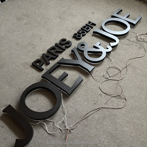 Letrero de tienda de letras 3D negro mate personalizado, letrero retroiluminado para edificios, letreros de canal de negocios, logotipo, letrero <span class=keywords><strong>LED</strong></span> para escaparate al aire libre - Product Image 4