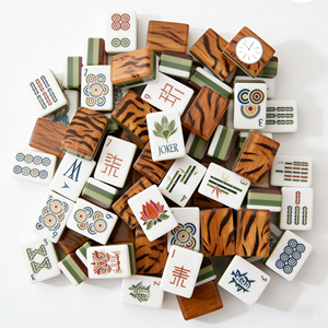 NatuGift Nouveau Set de Mahjong Luxe Léger 4 Couches Anti-Décoloration - Tuiles Acryliques Décoratives Rayées Tigre 160 Pièces Incluant 10 Tuiles <span class=keywords><strong>Joker</strong></span> 6 - Product Image 2