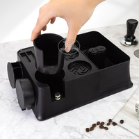 Espresso Knock Box avec station de tampon Barista ABS réglable de 51/54/58mm Base antidérapante Café Café Outils pour le café et le thé