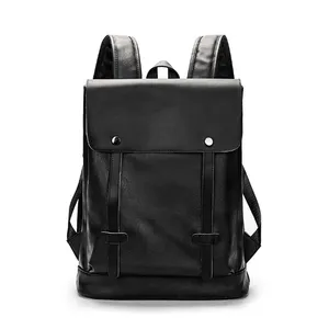 Wholesale Korean fashion school style vintage PU men student backpack for college,custom multi-function leisure backpack