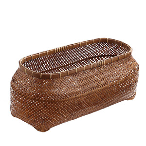 Lacquered handmade <b>bamboo</b> woven storage basket, tea ceremony accessory, tea set storage box, retro Zen-inspired new Chinese - Product Image 5
