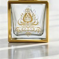 Flacon de parfum rechargeable 8 ml en verre avec cadre carré doré, applicateur à bille, applicateur à écouvillon et vaporisateur – Trois options d'application – Format voyage