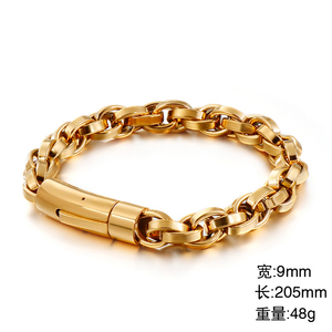 <strong>KALEN</strong> Gold Plated Stainless Steel Link Chain Bracelets for Men - Product Image 4
