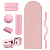 Ensemble d'anneaux de Pilates avec tapis de yoga, haltères en PVC pour femmes, entraînement à domicile, exercices de mise en forme, tonification du corps, entraînement quotidien