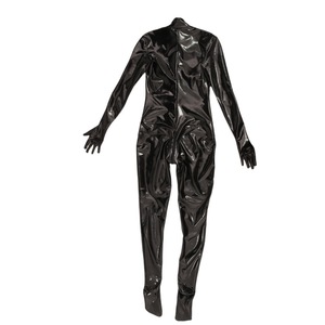 Combinaison Zentai sexy en similicuir <span class=keywords><strong>latex</strong></span>, avec découpes <span class=keywords><strong>sur</strong></span> les seins, effet mouillé, pour cosplay exotique, body intégral, collant élastique sculptant - Product Image 2