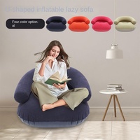 Magnifique Canapé Sectionnel Gonflable Moderne Pliable en Forme de U avec Accoudoirs et Dossier Floqués, pour Extérieur et Intérieur, en PVC Portable