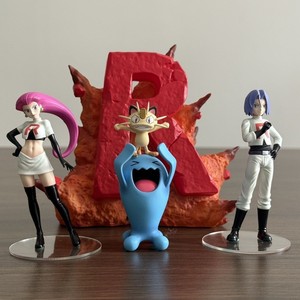 Figurine Pokémon Team Rocket Jessie, James, Meowth, <span class=keywords><strong>Wobbuffet</strong></span>, modèle de jouet avec fond R, statue de collection en PVC, cadeau anime - Product Image 6