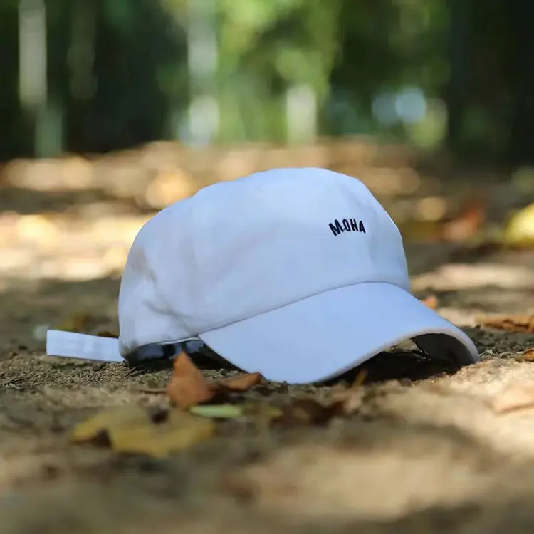 Высококачественная 6-панельная 100% хлопковая простая белая шляпа для папы с вышивкой логотипом, Мужская модная неструктурированная регулируемая бейсболка для папы
