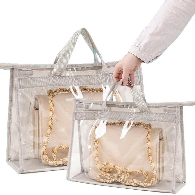ハンドバッグ用透明PVC収納バッグ防塵収納オーガナイザー女性用財布工場ベストセラー