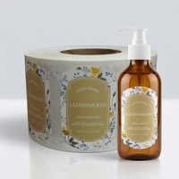 Étiquette de bouteille de shampoing nacrée de luxe, autocollant brillant personnalisé pour emballage de soins capillaires