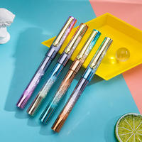 Stylo en titane doré de luxe, ensemble de stylos métalliques avec cartouche d'encre spéciale de qualité supérieure, boîte cadeau pour le bureau, la finance, la calligraphie