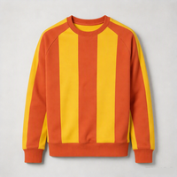 Pull à col rond pour homme, collection automne 2026, à rayures colorées, 100 % coton, coupe ample, respirant, séchage rapide, style décontracté streetwear