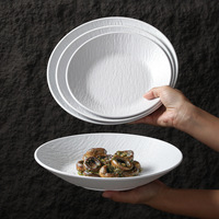 Assiette en mélamine écologique pour restaurant, motif roche, pour steak et pâtes, compatible lave-vaisselle, non toxique, pour hôtel et restaurant