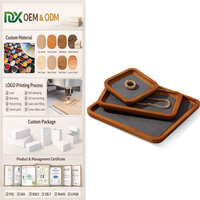 Ensemble de plateaux de présentation de bijoux en bois personnalisés |   Plateau de service empilable en bois d'acacia et plateaux de rangement décoratifs pour boutique