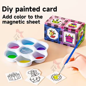 2025 tendencia educativa 3D STEM imán mágico juguetes conjunto jadeando bloques de construcción magnéticos 142 Uds dinosaurio azulejos magnéticos para chico - Product Image 5