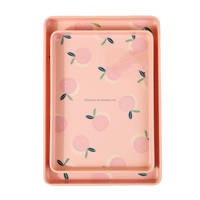 Bandeja de Servir Manual Personalizada de Melamina con Portavasos, Bandeja de Plástico para Café, Té, Comida, para Actividades al Aire Libre y Fumar