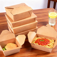 Pochettes en papier kraft biodégradables et écologiques pour nouilles et salades, avec estampage à chaud personnalisable
