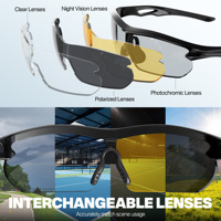 Lunettes de sport de protection pour pickleball en intérieur, lunettes de protection TR90, verres interchangeables, lunettes de soleil pour le cyclisme et la course en extérieur