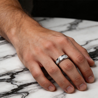 Bague d'éternité minimaliste unisexe en acier inoxydable personnalisée JLM Premium, cadeau de mariage ou de fiançailles