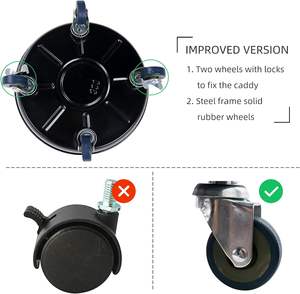 <span class=keywords><strong>Support</strong></span> <span class=keywords><strong>de</strong></span> pot <span class=keywords><strong>universel</strong></span> moderne en plastique PP noir robuste avec roulettes, pour intérieur et extérieur, 12 pouces - Product Image 3