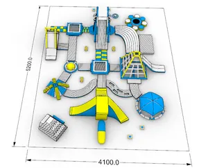 Outdoor Commerciële Drijvende Aqua Park Opblaasbare Mini Water Park Apparatuur Voor Evenementen