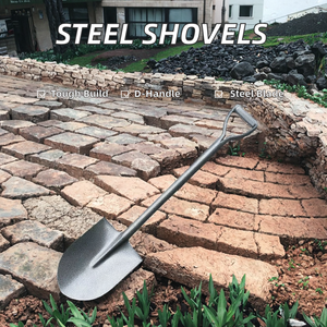 <span class=keywords><strong>Pelle</strong></span> <span class=keywords><strong>en</strong></span> acier métallique de type poignée D de haute qualité avec poignée avec plaques d'acier spéciales - Product Image 2