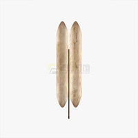 Lampe murale en marbre espagnol naturel de style postmoderne et luxueux avec abat-jour conique LED pour chambre à coucher, salon, couloir