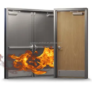 composite hotel fireproof doors interior Custom size 20/30/60/90minutes fire rated timber door EN-1634 fire hotel doors