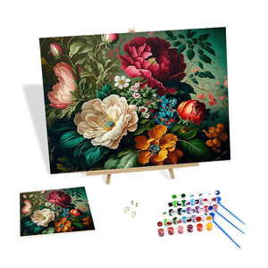 Chất Lượng Cao Tùy Chỉnh Sơn Bằng Số Không Khung 50x40Cm Một Cụm Hoa Sơn Bằng Số Bán Buôn Hình Ảnh - Product Image 1